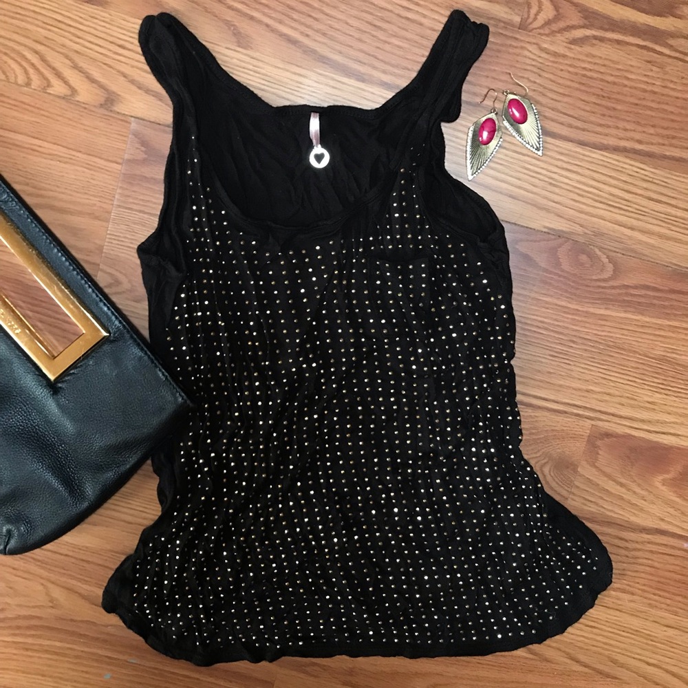 Black tank with gem details ✨ HELLO 2019!